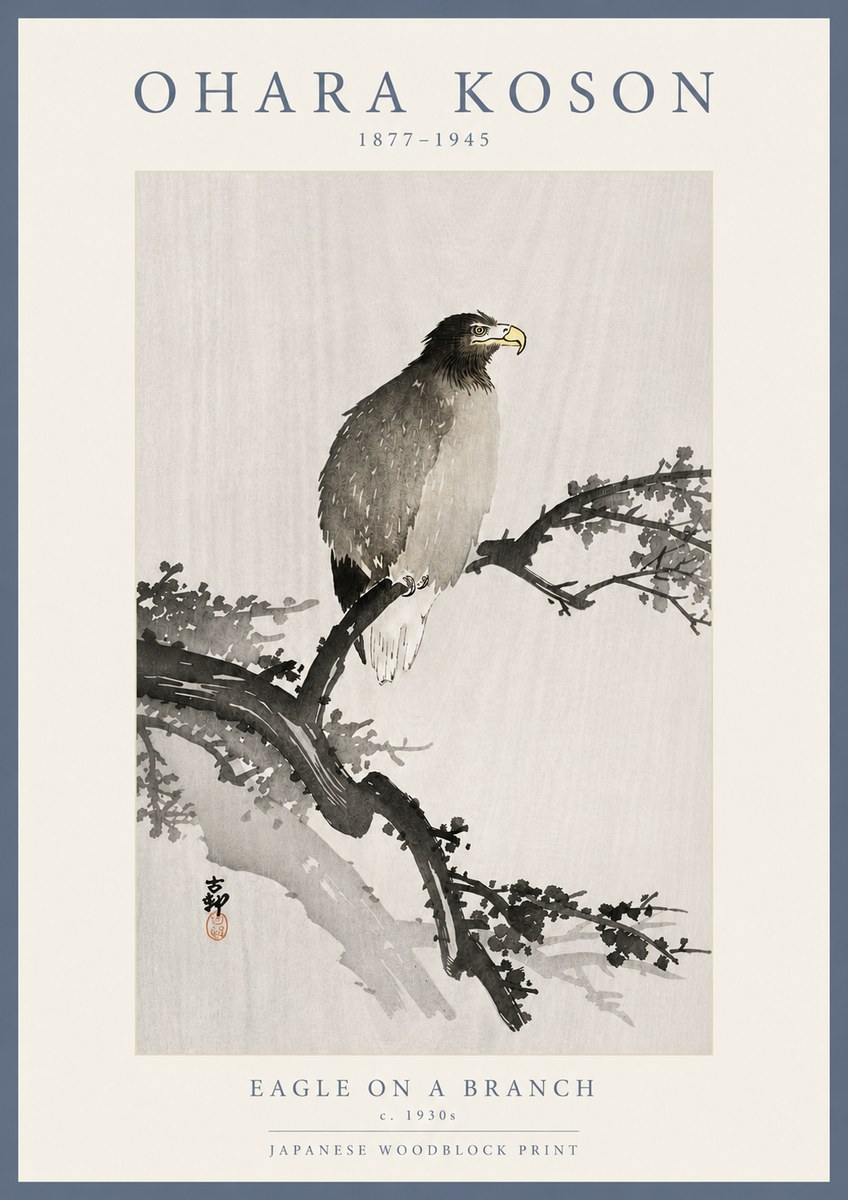 Ohara Koson Eagle on a Branch I No5 - Plakat