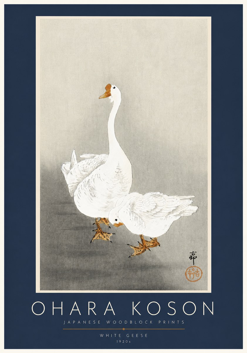 Ohara Koson White Geese No2 - Plakat