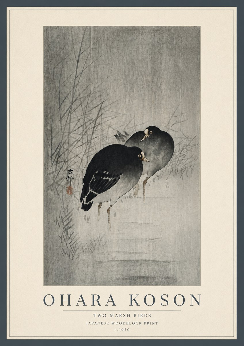 Ohara Koson Two Marsh Birds No5 - Plakat