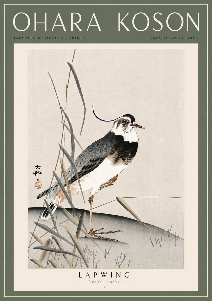 Ohara Koson Lapwing No6 - Plakat
