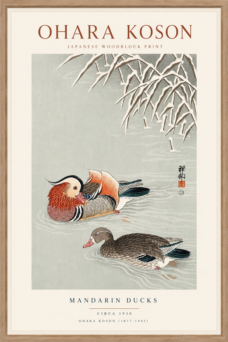 Ohara Koson Mandarin Ducks No6 - Plakat
