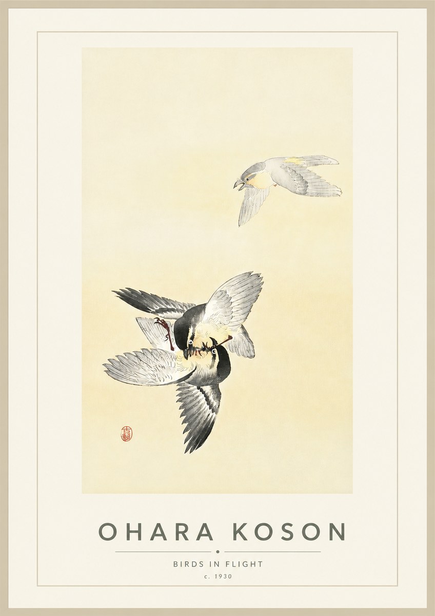Ohara Koson Birds in Flight No4 - Plakat