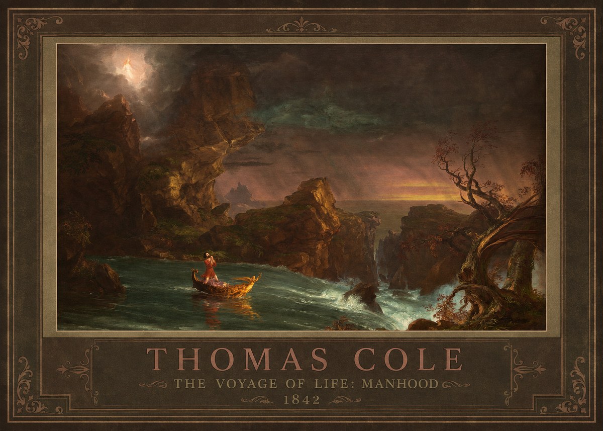 Thomas Cole The Voyage of Life: Manhood I No1 - Plakat