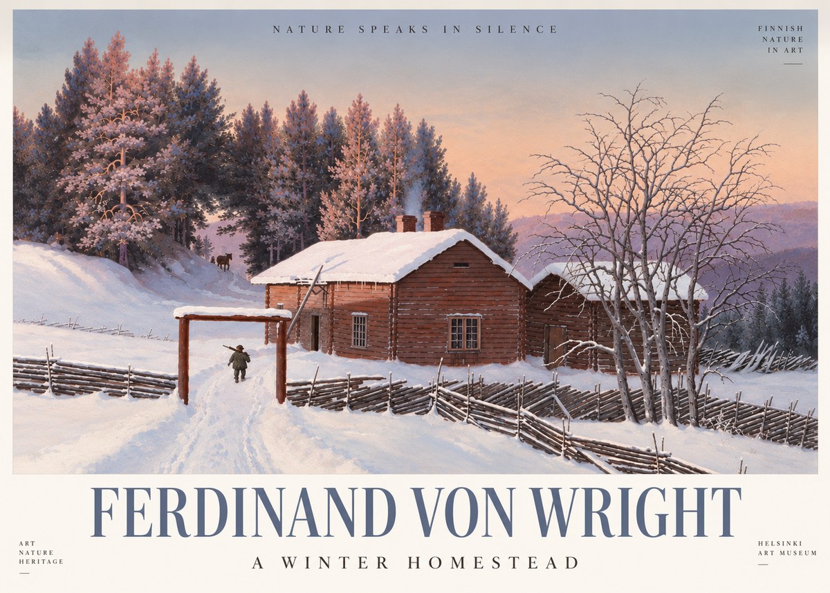 Ferdinand von Wright Winter at the Forest Edge No4 - Plakat