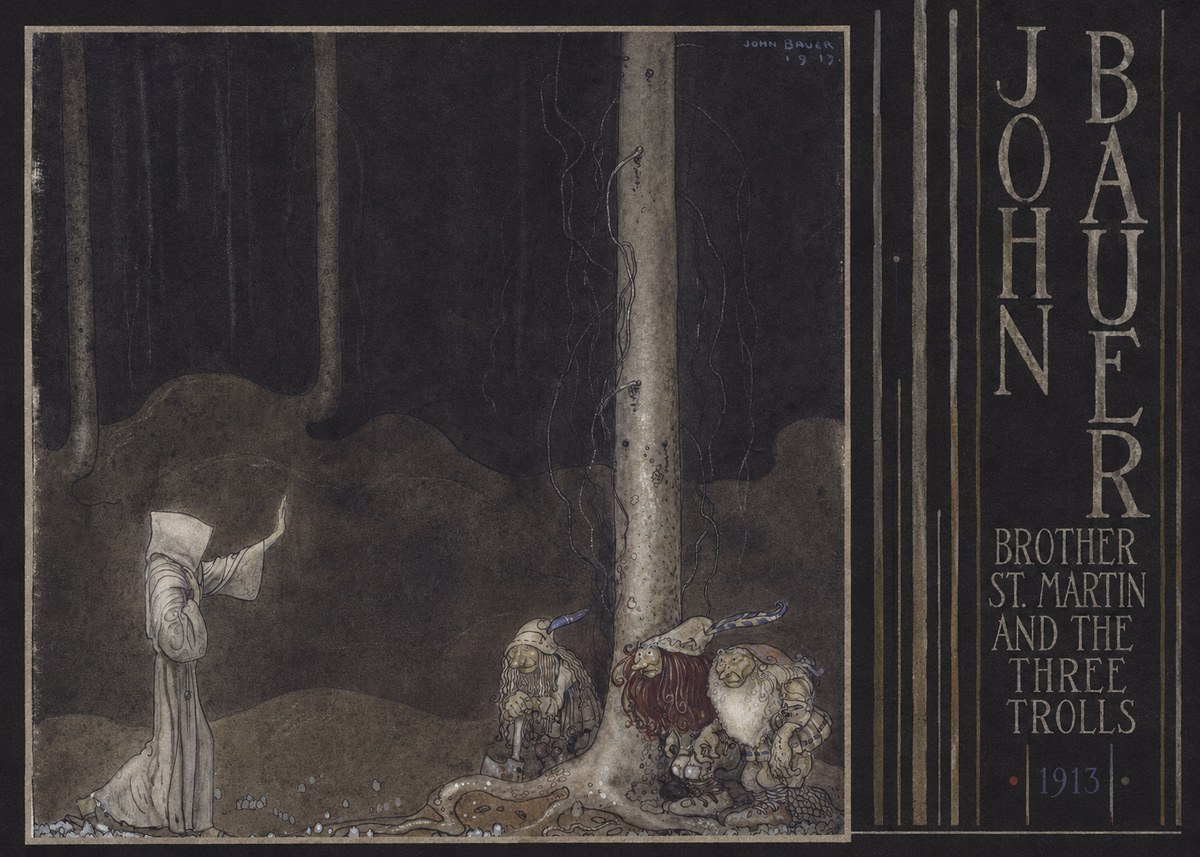 John Bauer Brother St. Martin and the Three Trolls No6 - Plakat