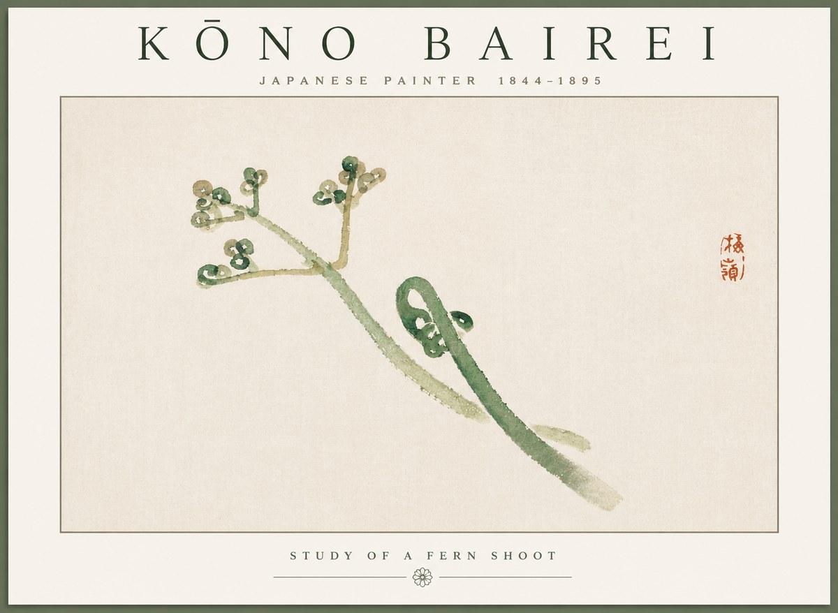Kōno Bairei Fern Shoot No2 - Plakat