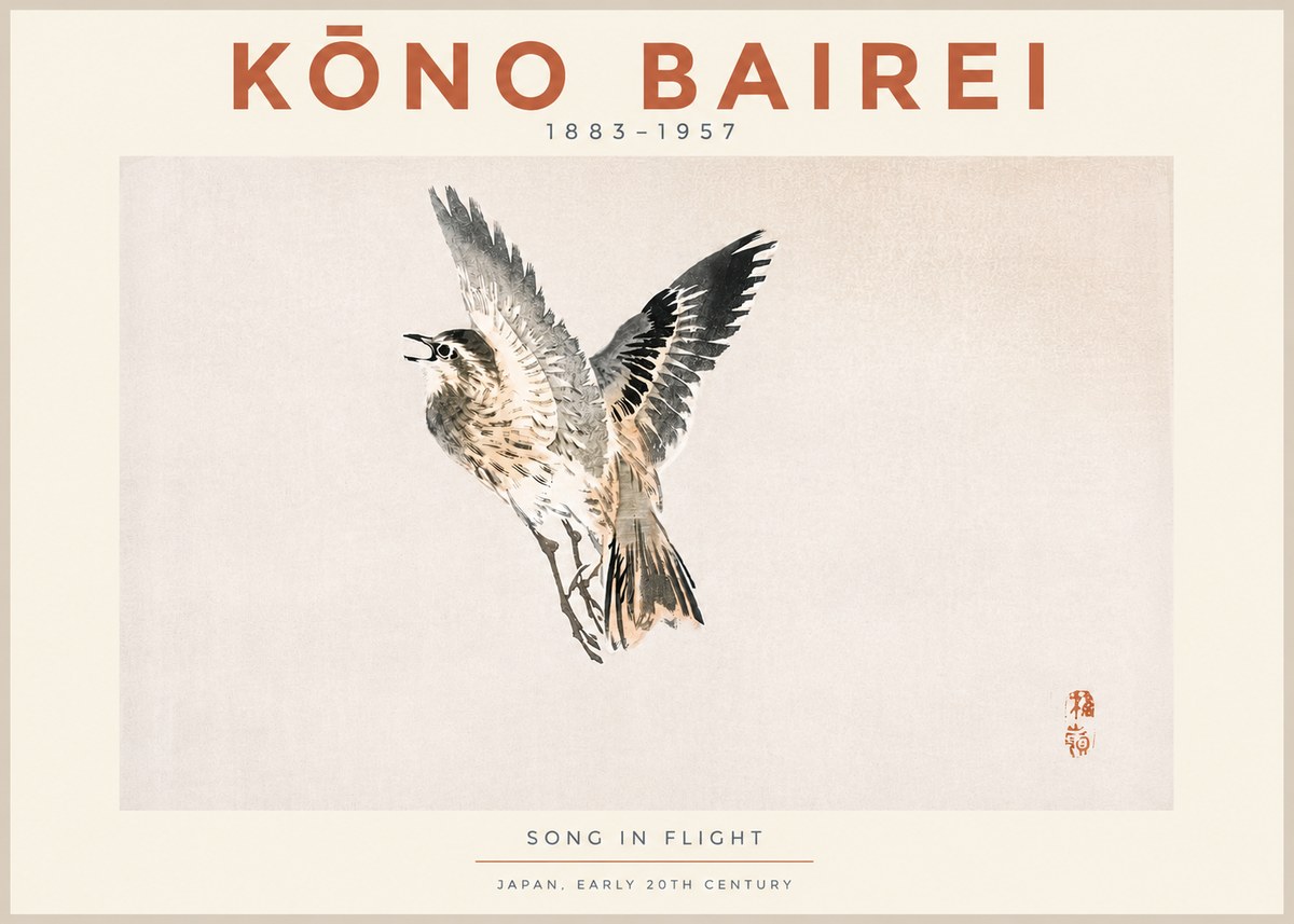 Kōno Bairei Song in Flight No3 - Plakat
