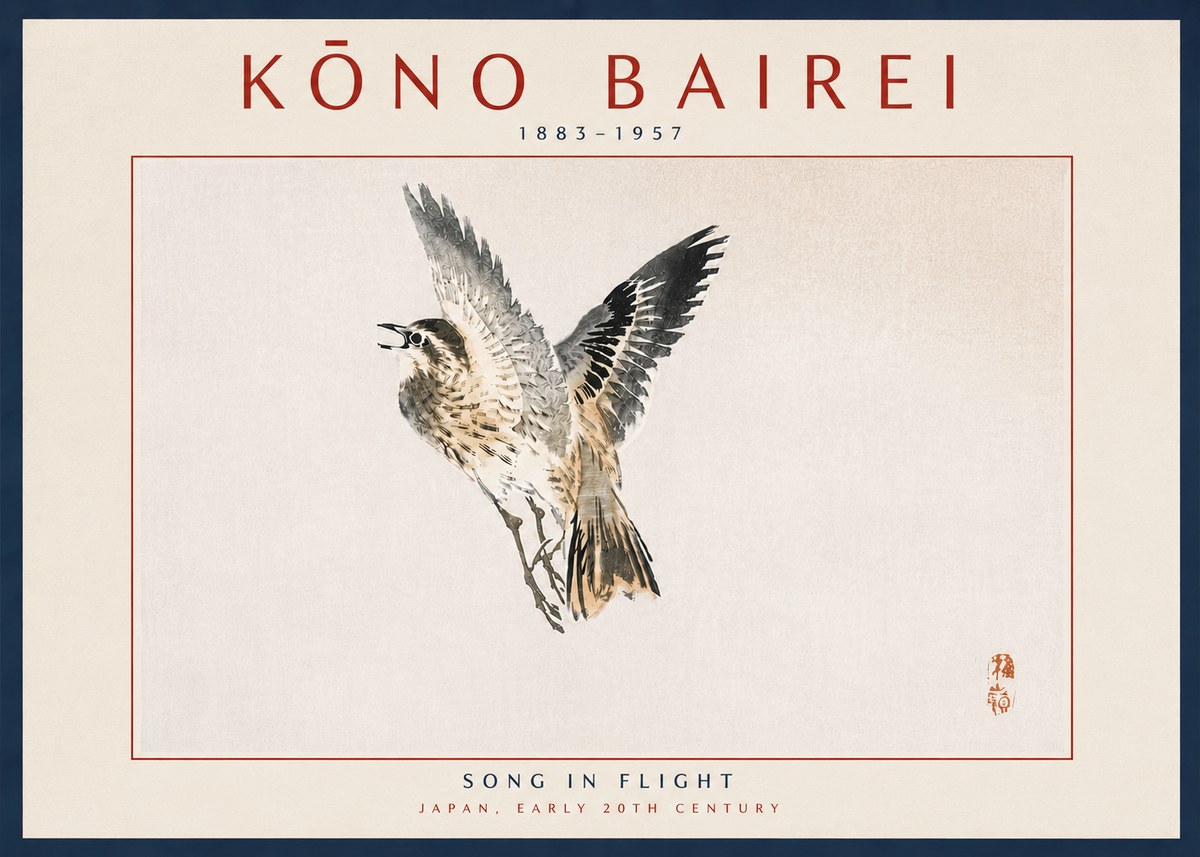 Kōno Bairei Song in Flight No6 - Plakat