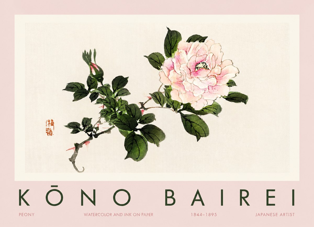 Kōno Bairei Peony I No2 - Plakat