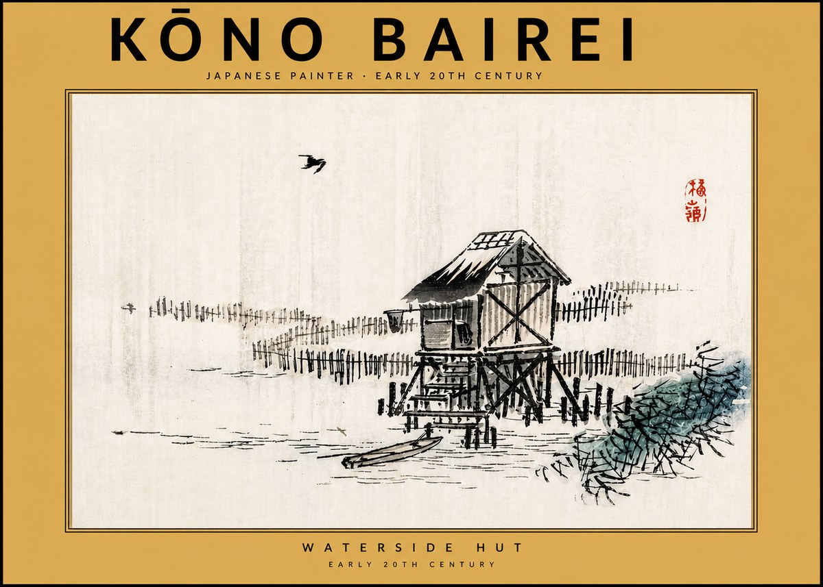 Kōno Bairei Waterside Hut No5 - Plakat