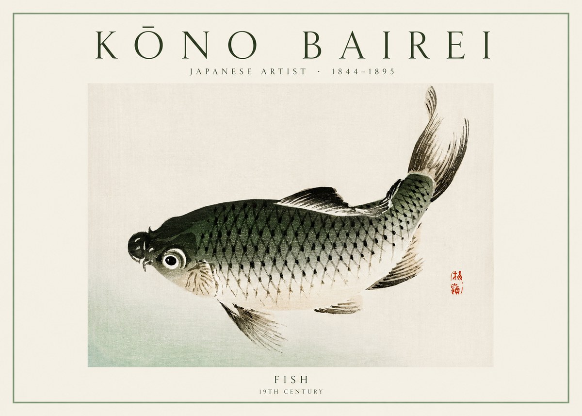 Kōno Bairei Fish No1 - Plakat