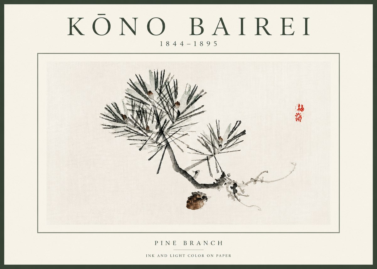 Kōno Bairei Pine Branch No2 - Plakat