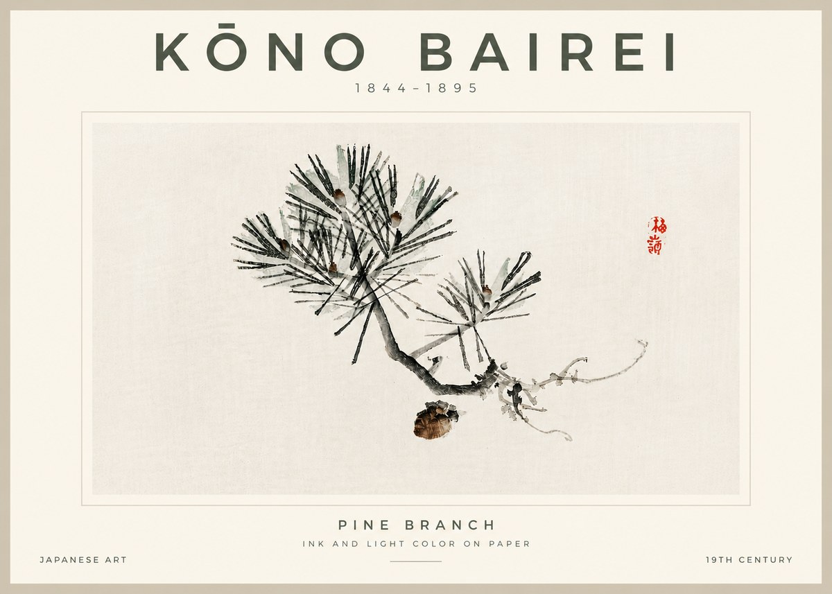 Kōno Bairei Pine Branch No4 - Plakat
