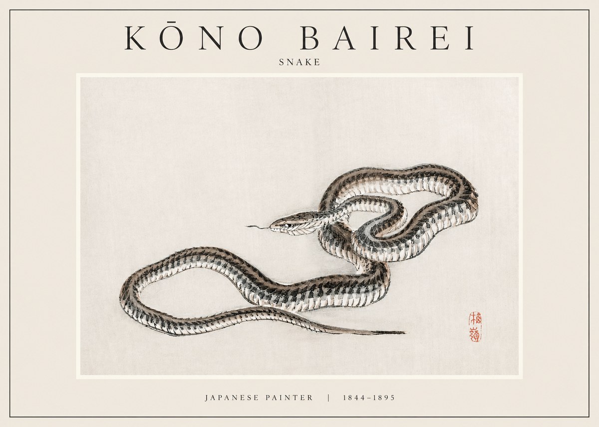 Kōno Bairei Snake No1 - Plakat