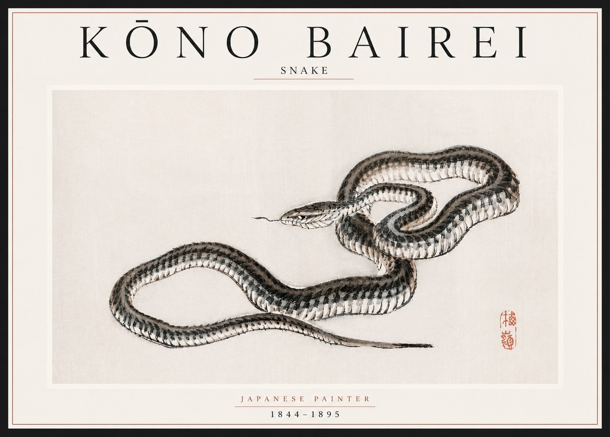 Kōno Bairei Snake No5 - Plakat