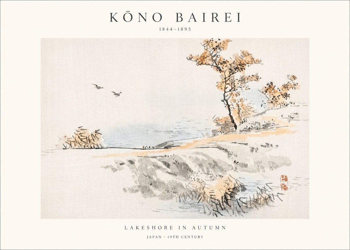 Kōno Bairei Lakeshore in Autumn No1 - Plakat