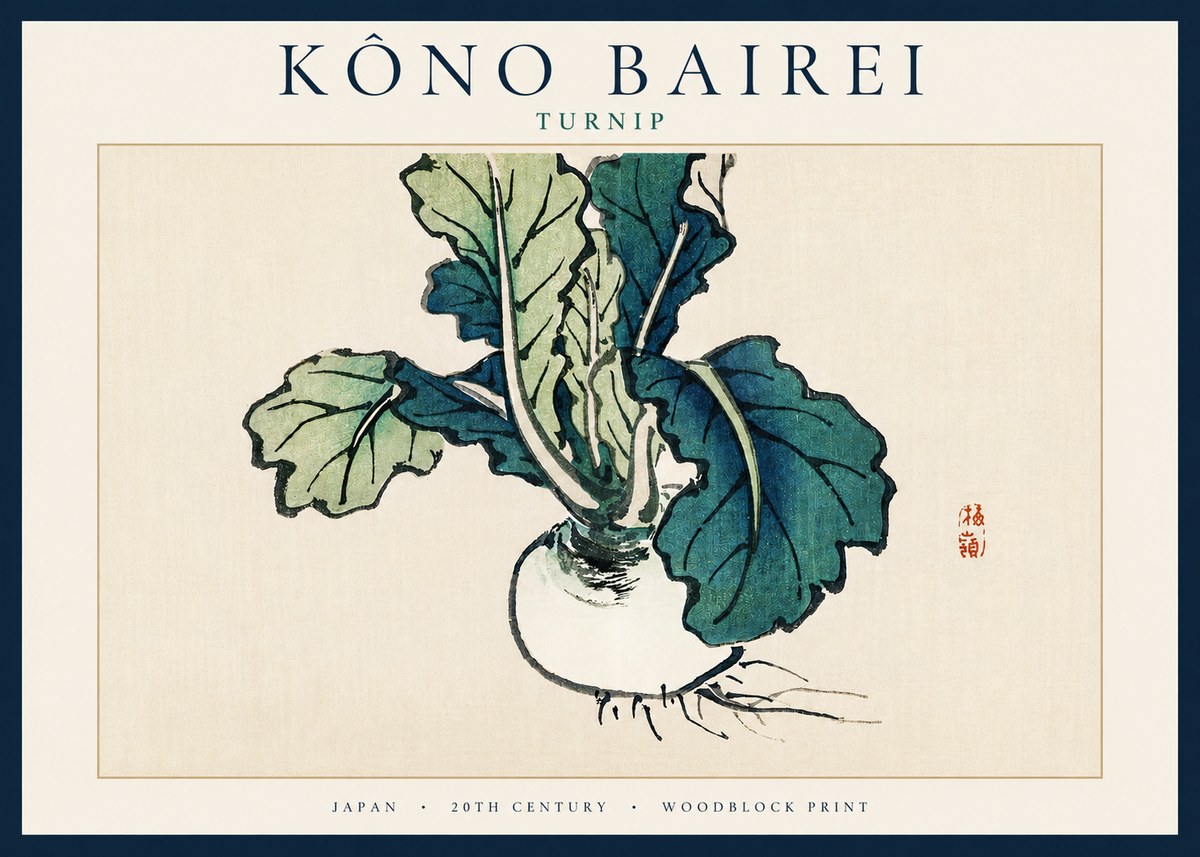 Kōno Bairei Turnip No3 - Plakat