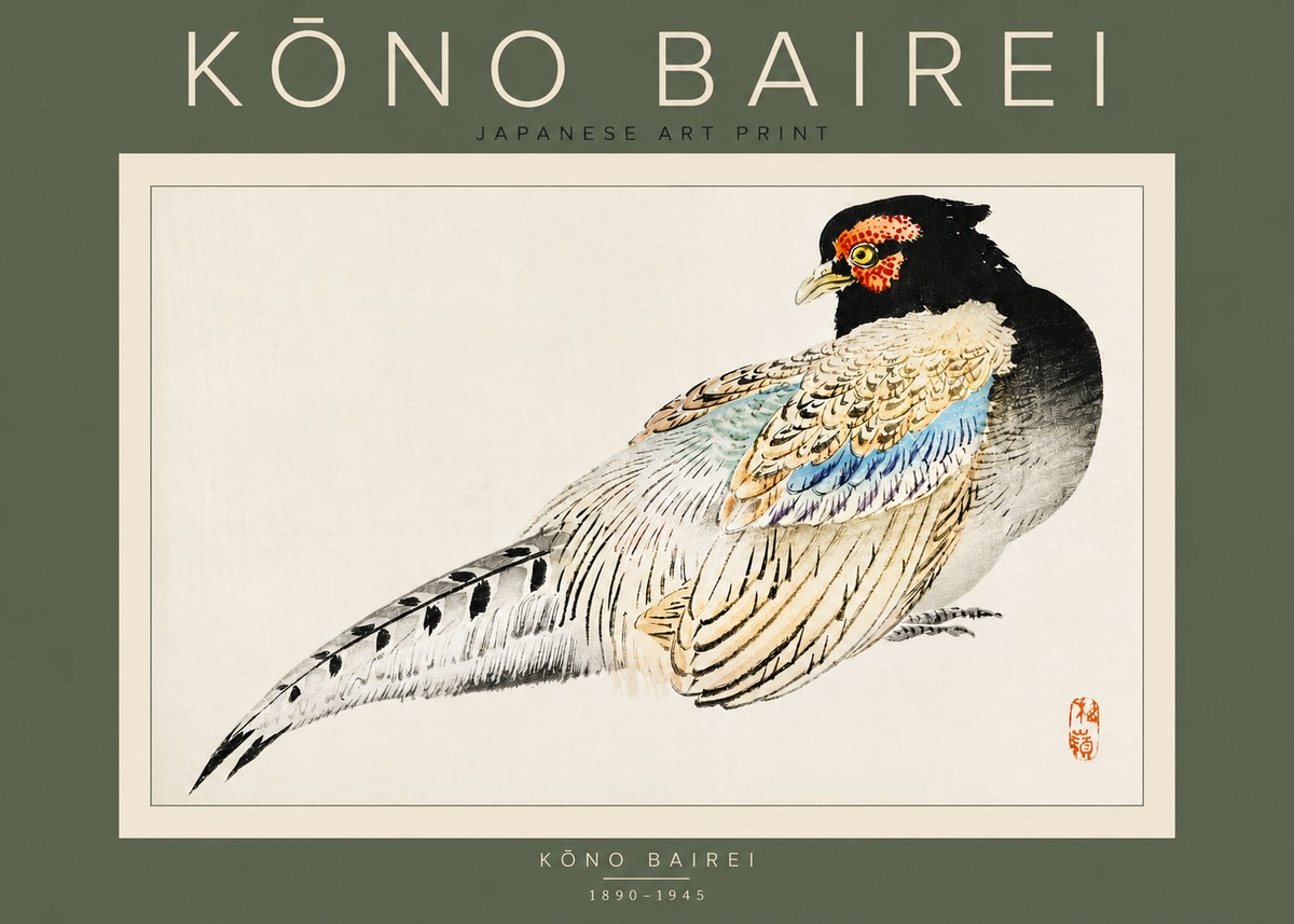 Kōno Bairei Pheasant No3 - Plakat