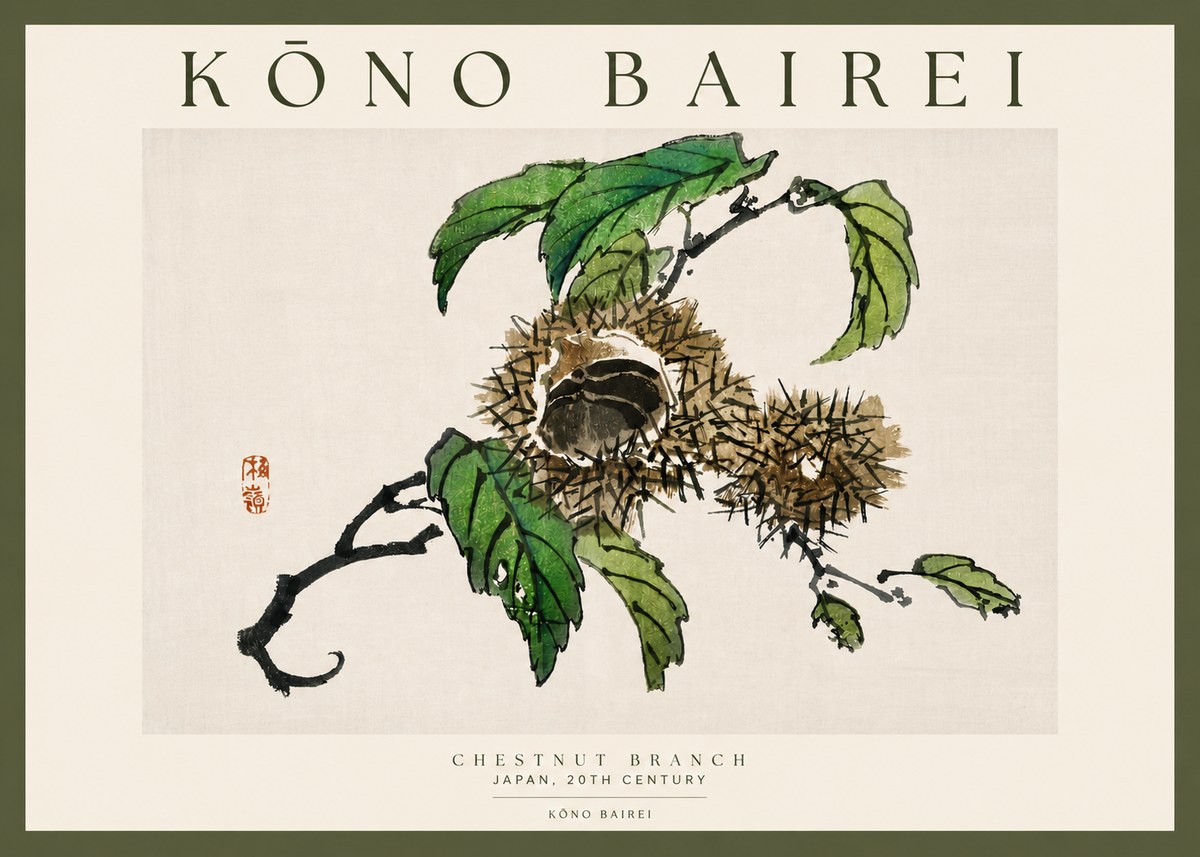 Kōno Bairei Chestnut Branch No3 - Plakat