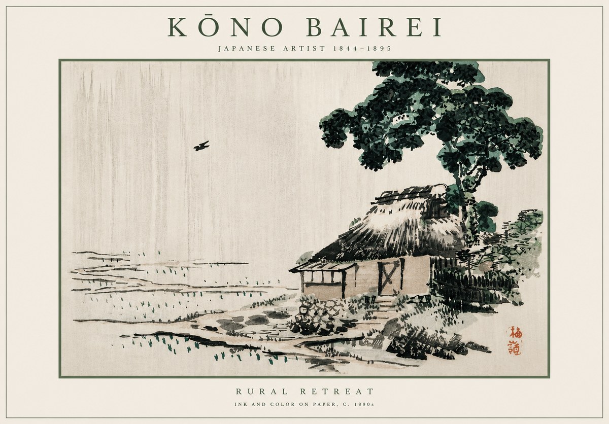 Kōno Bairei Rural Retreat No6 - Plakat