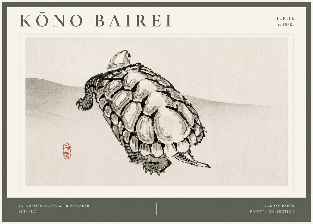 Kōno Bairei Turtle No4 - Plakat