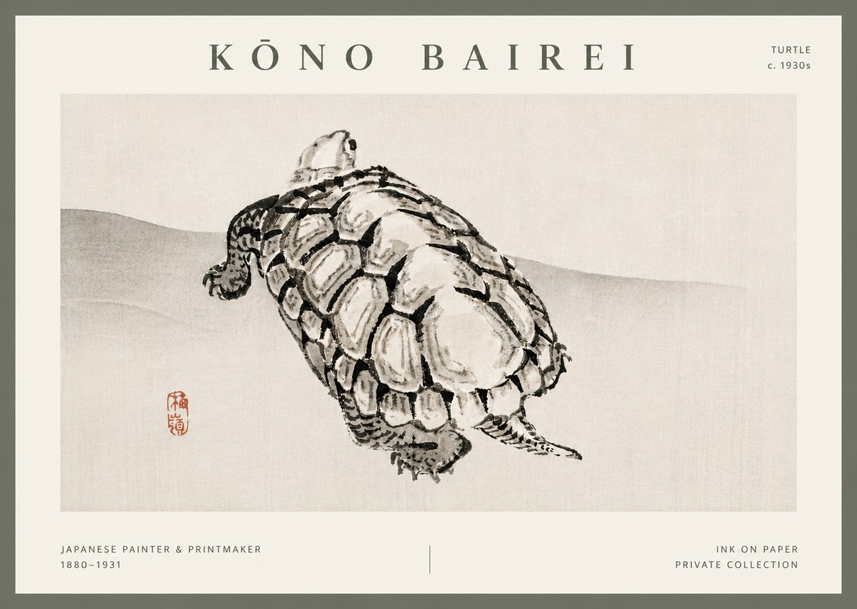 Kōno Bairei Turtle No5 - Plakat
