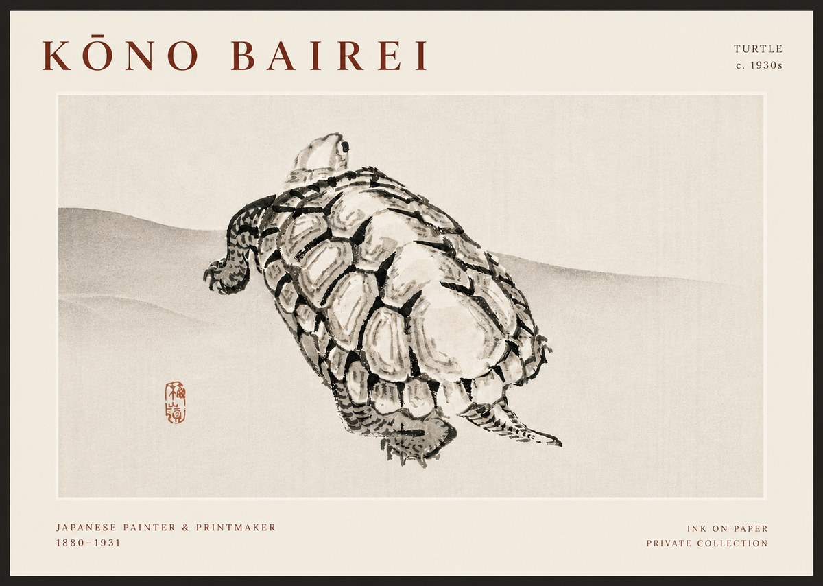 Kōno Bairei Turtle No6 - Plakat