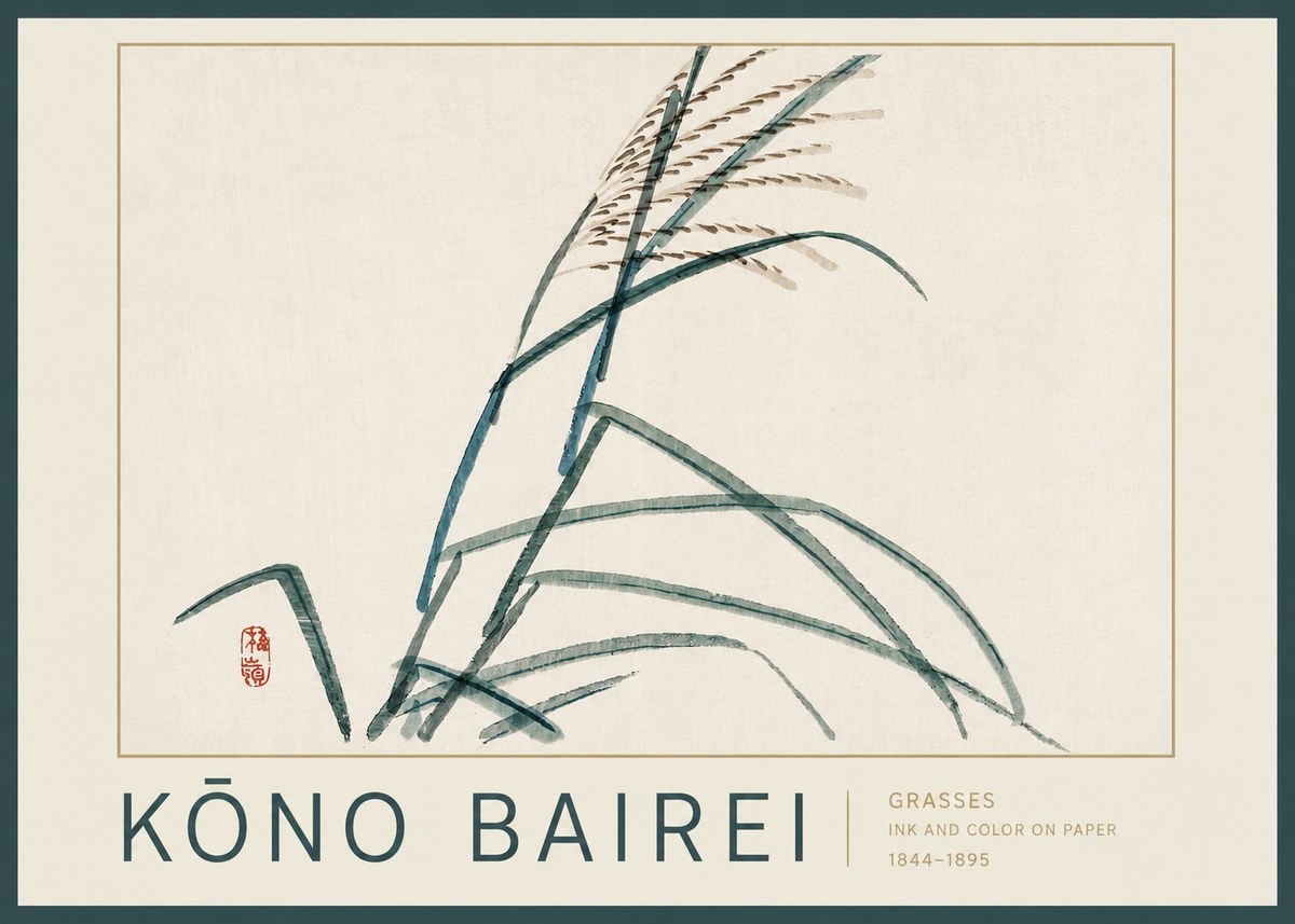 Kōno Bairei Grasses No2 - Plakat
