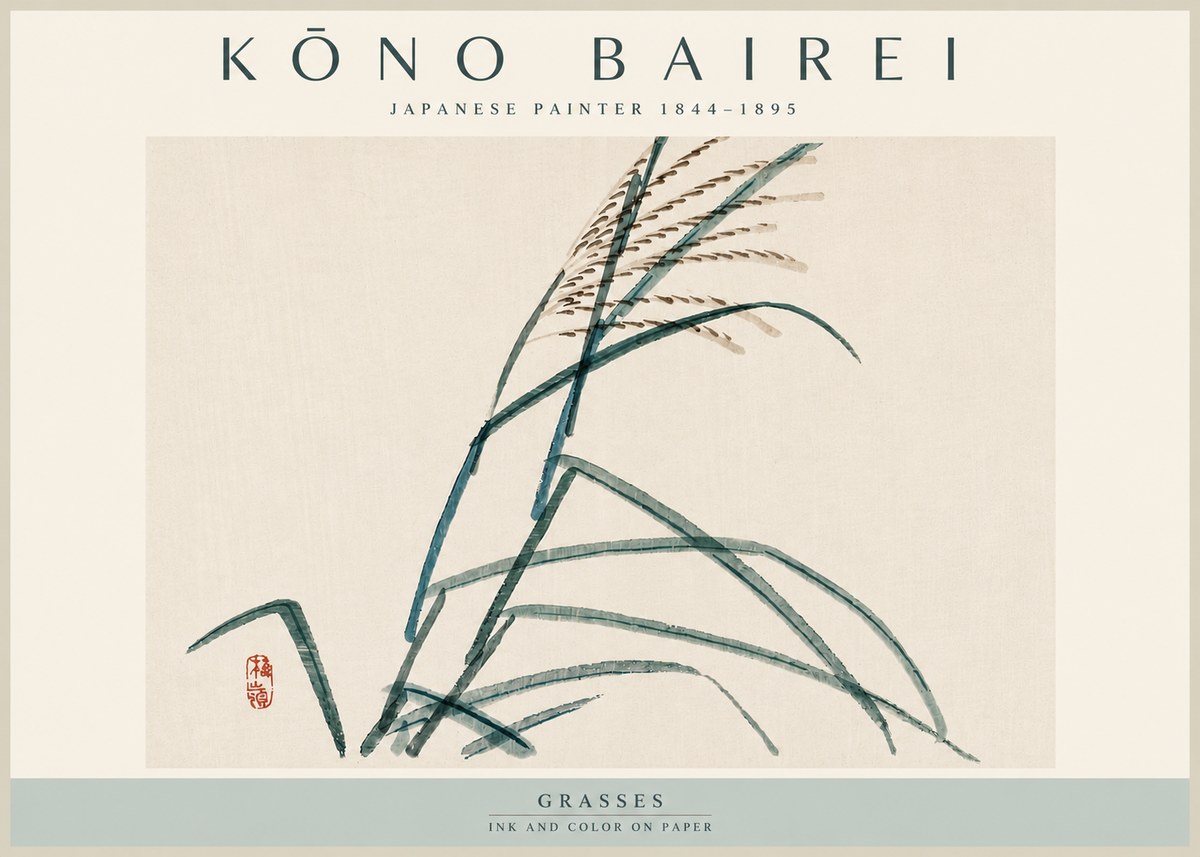 Kōno Bairei Grasses No4 - Plakat