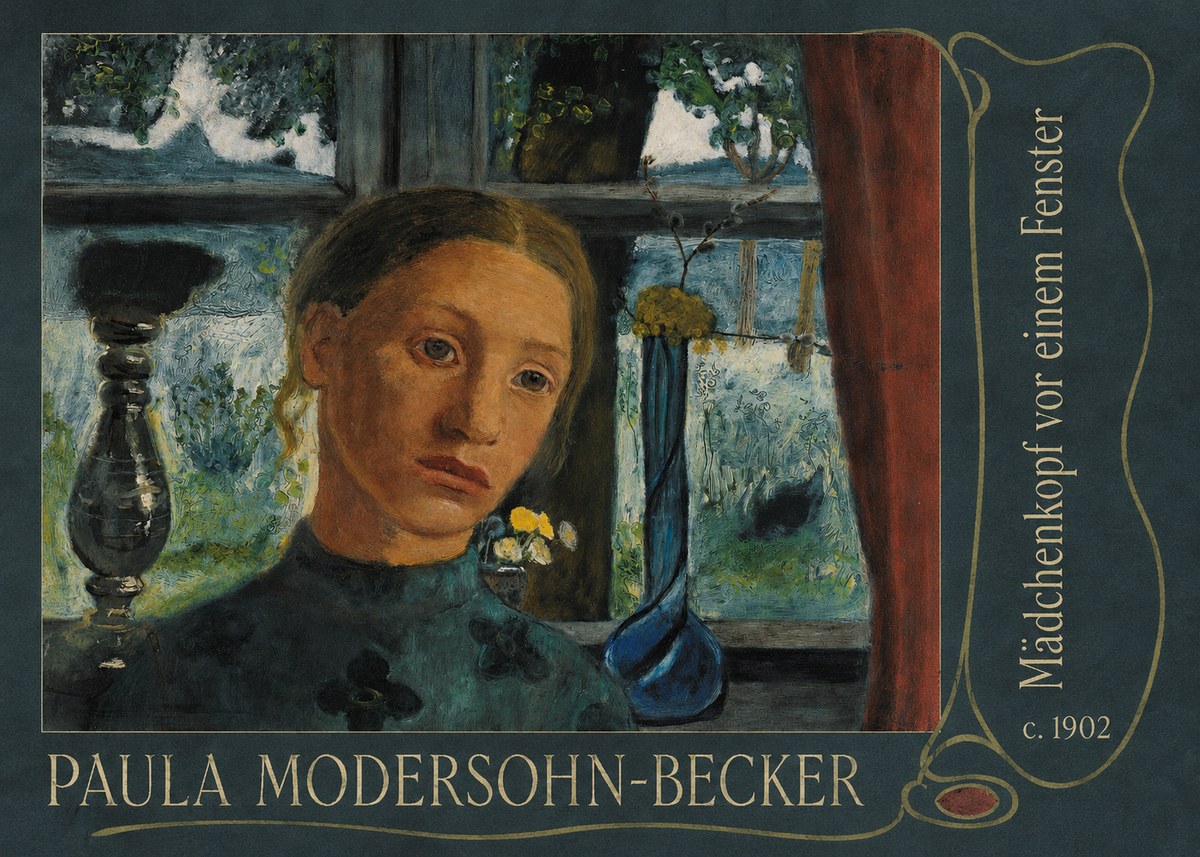 Paula Modersohn-Becker Mädchenkopf Vor Einem Fenster No5 - Plakat