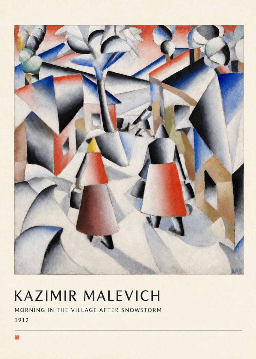 Kazimir Malevich Morning in the Village After Snowstorm No4 - Plakat