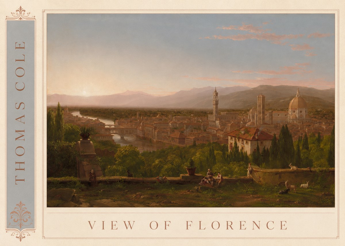 Thomas Cole View of Florence No2 - Plakat