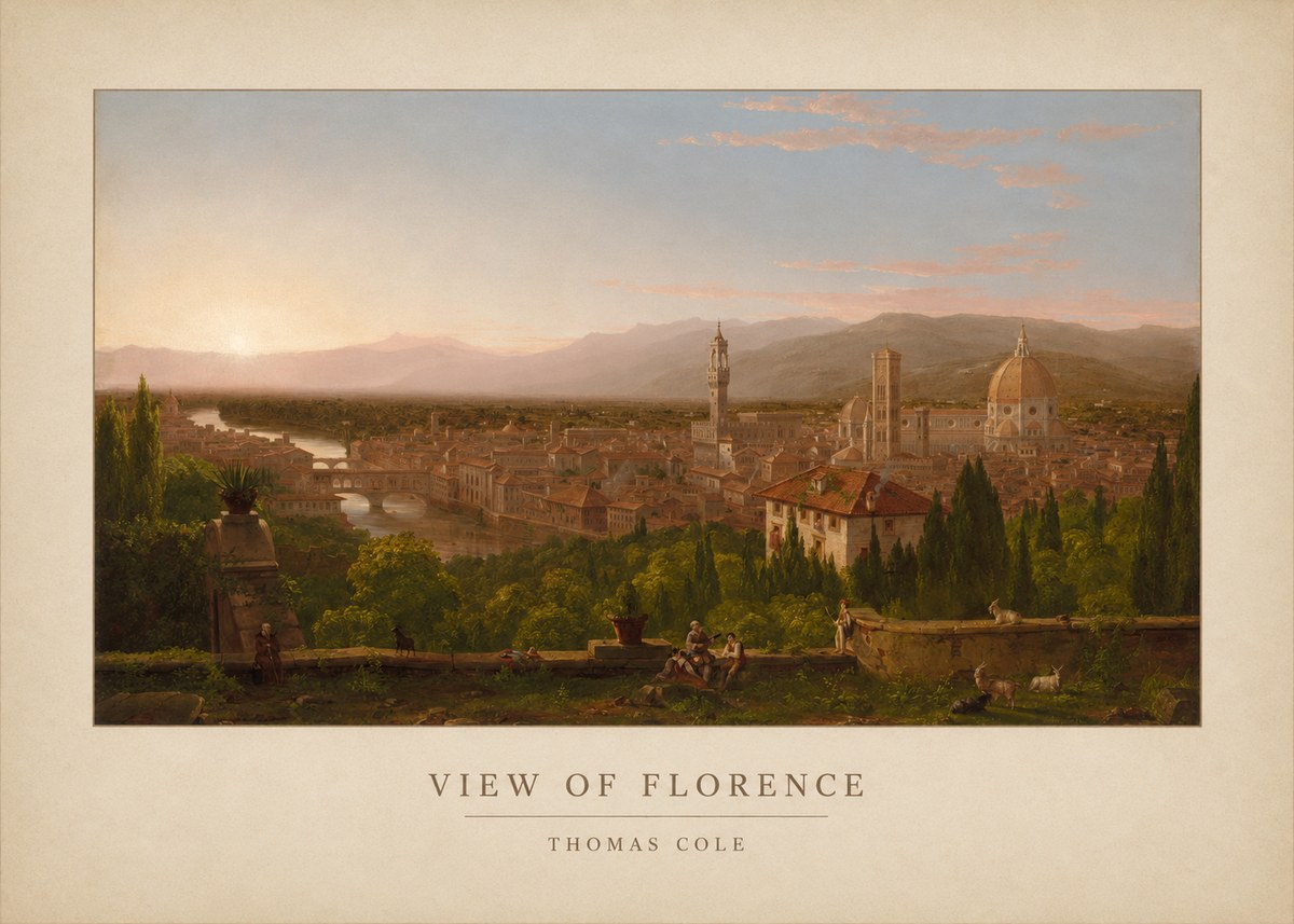 Thomas Cole View of Florence No3 - Plakat
