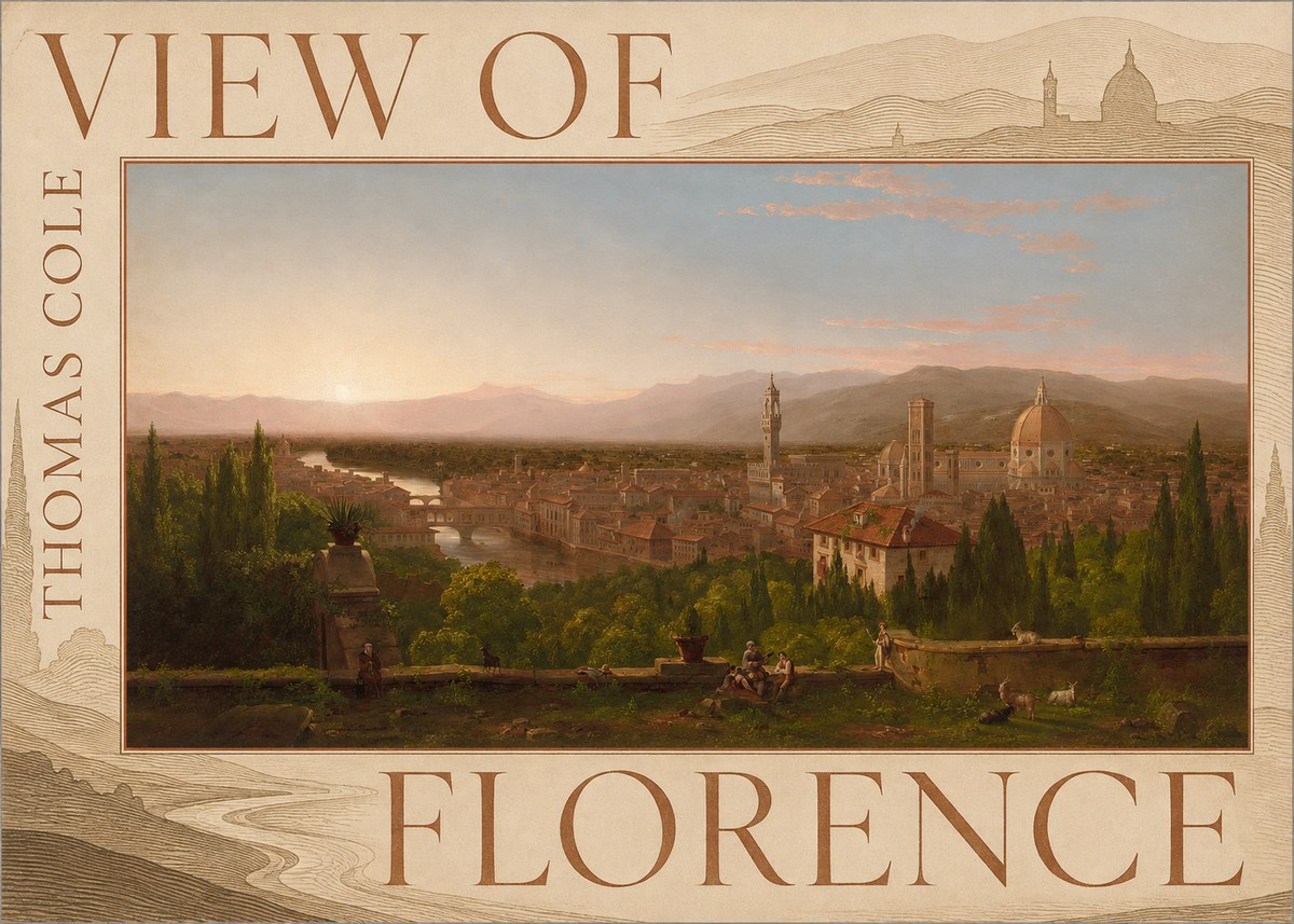 Thomas Cole View of Florence No6 - Plakat