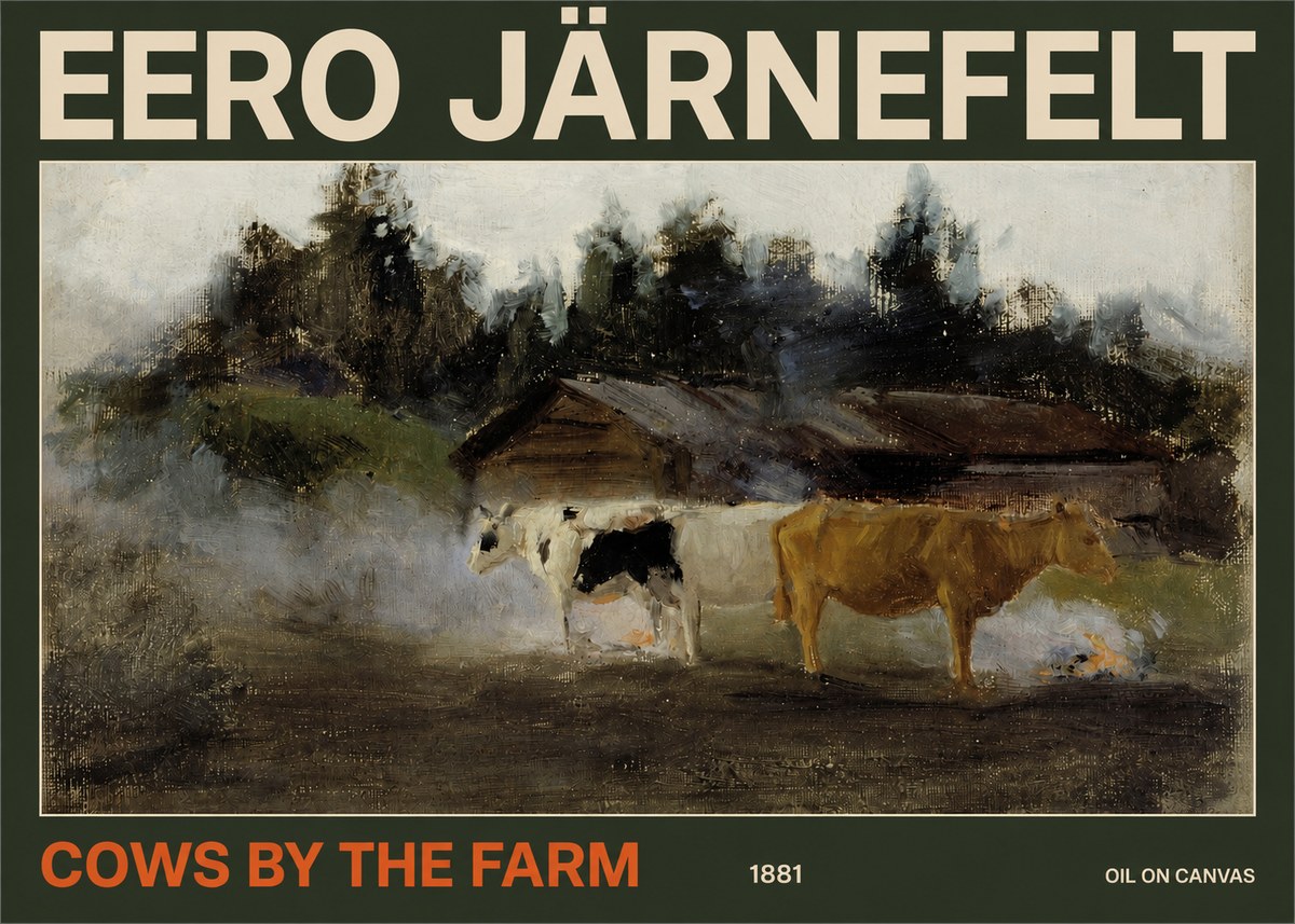 Eero Järnefelt Cows by the Farm · 1881 No2 - Plakat