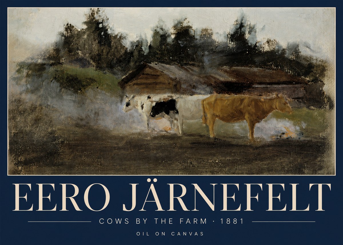 Eero Järnefelt Cows by the Farm · 1881 No5 - Plakat