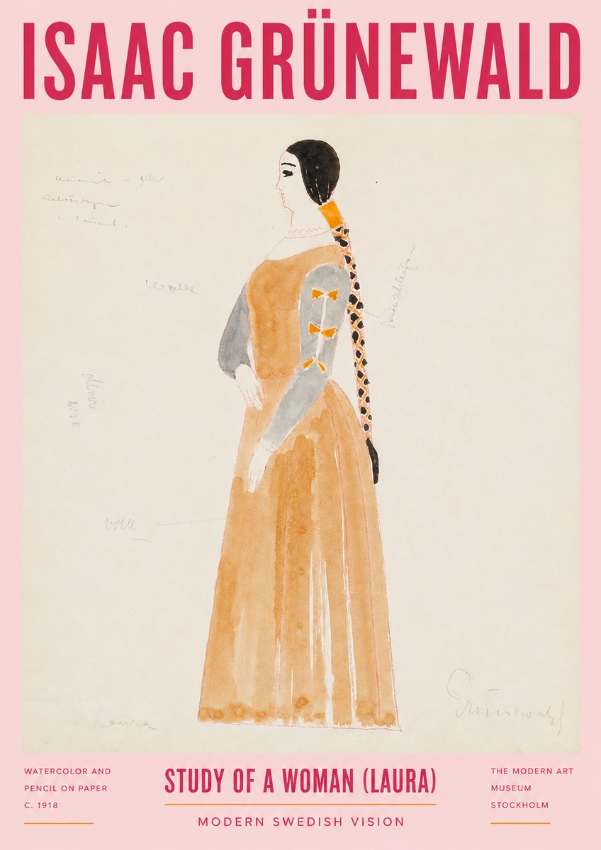 Isaac Grünewald Study of a Woman (Laura) No2 - Plakat