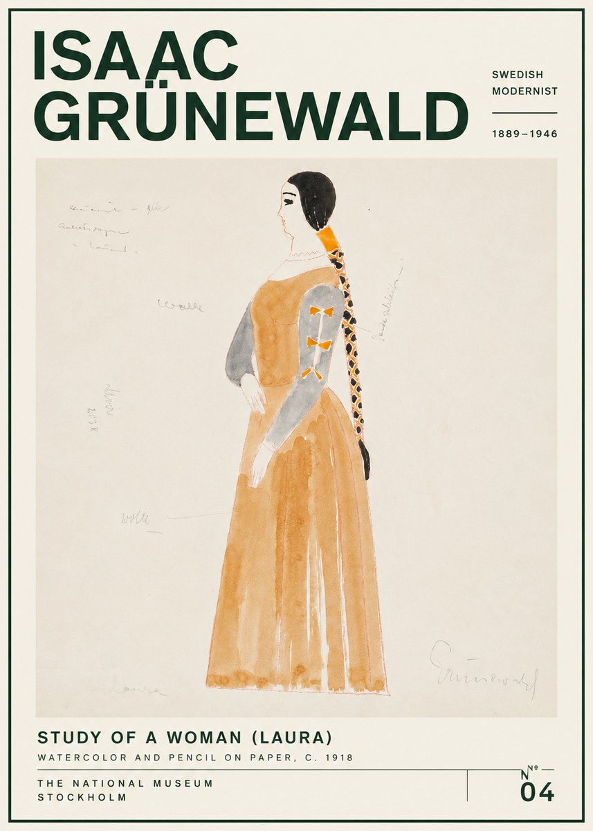 Isaac Grünewald Study of a Woman (Laura) No4 - Plakat