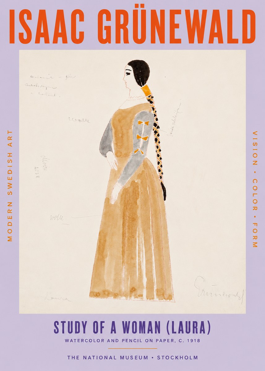 Isaac Grünewald Study of a Woman (Laura) No5 - Plakat