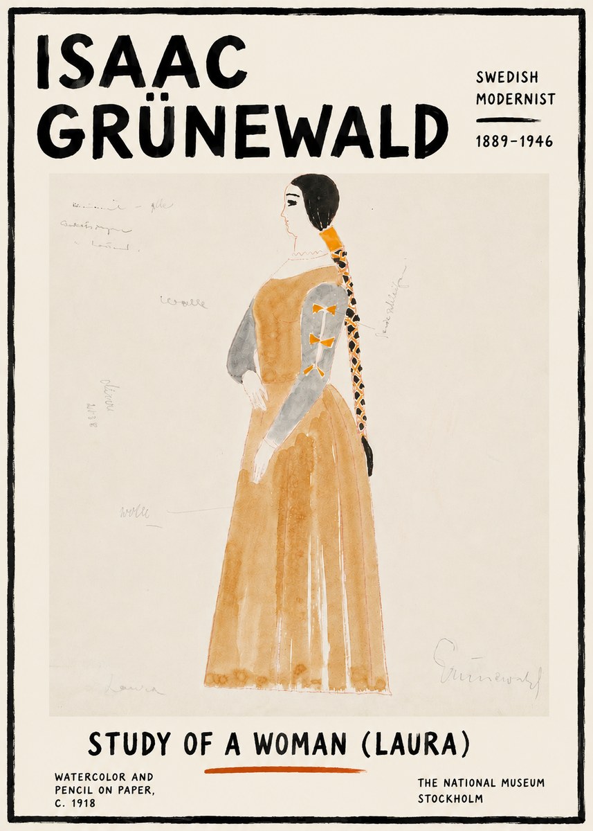Isaac Grünewald Study of a Woman (Laura) No6 - Plakat
