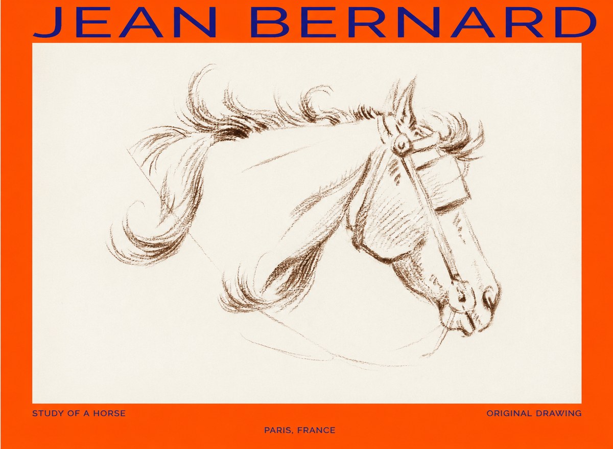 Jean Bernard Study of a Horse I No1 - Plakat