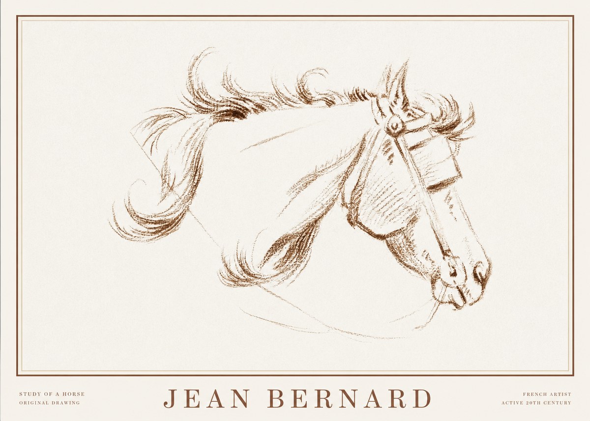 Jean Bernard Study of a Horse I No2 - Plakat