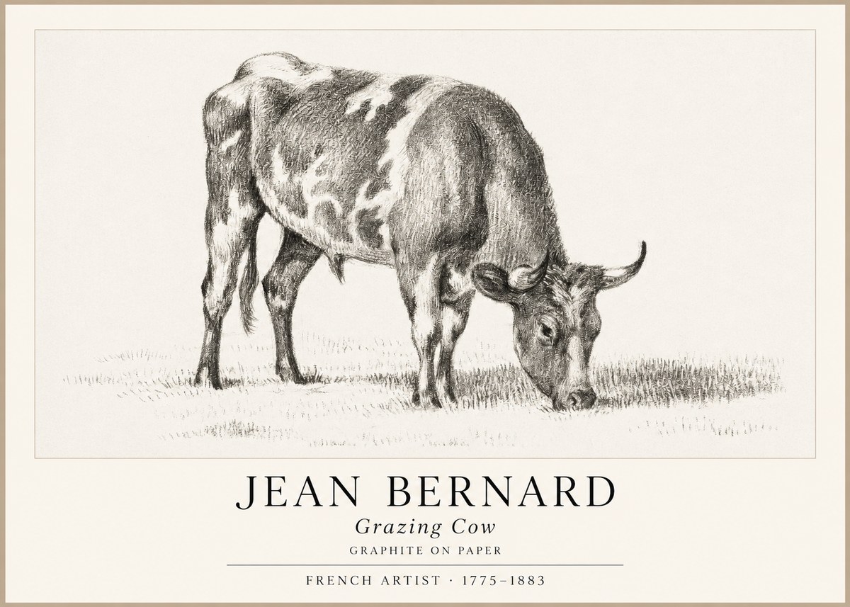 Jean Bernard Grazing Cow I No1 - Plakat