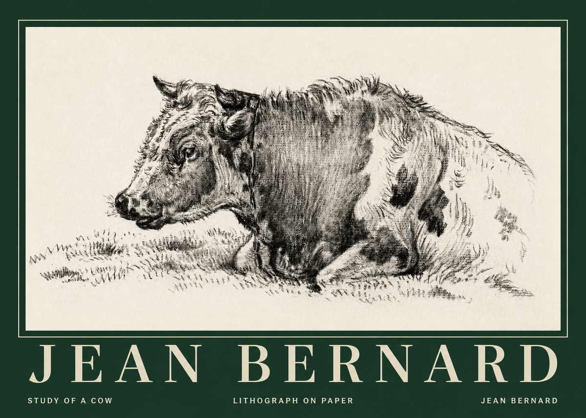 Jean Bernard Resting Cow I No5 - Plakat