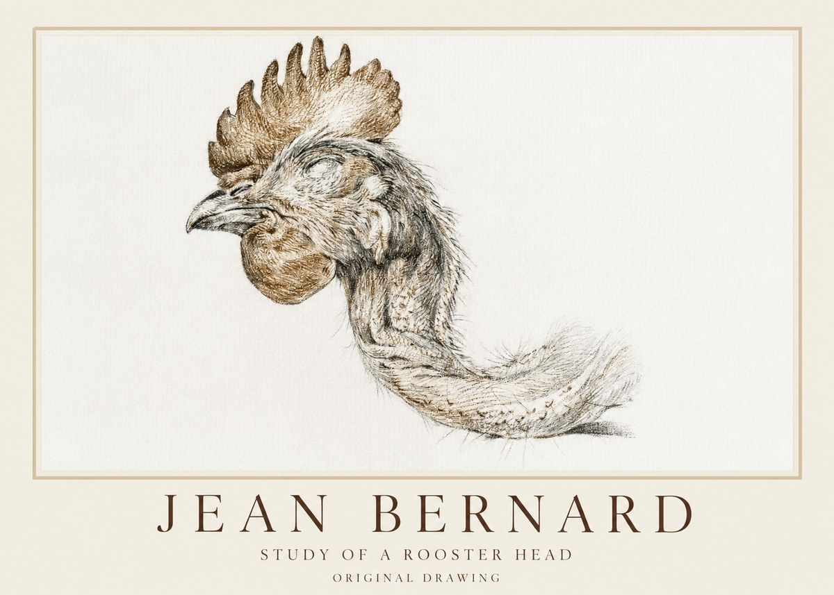 Jean Bernard Study of a Rooster Head No1 - Plakat