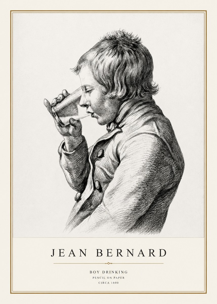 Jean Bernard Young Boy Drinking No3 - Plakat