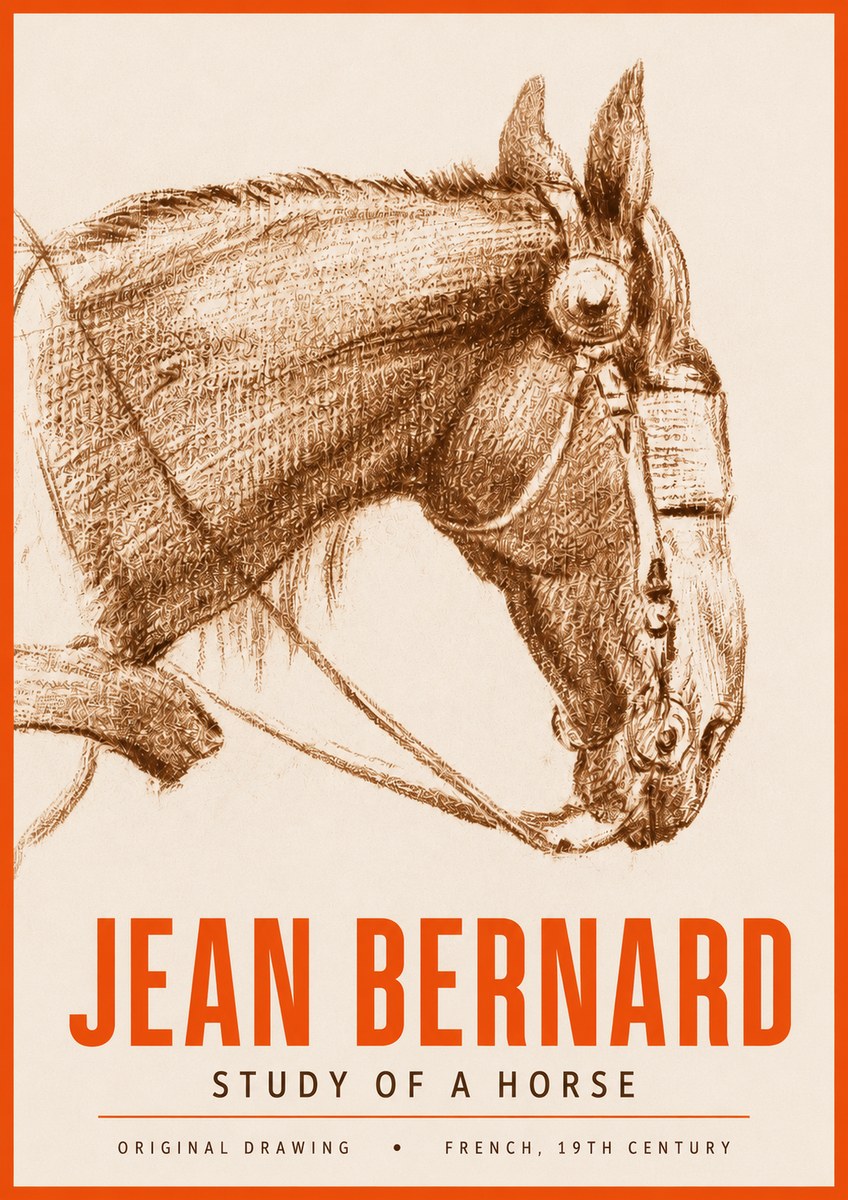 Jean Bernard Equine Study No4 - Plakat