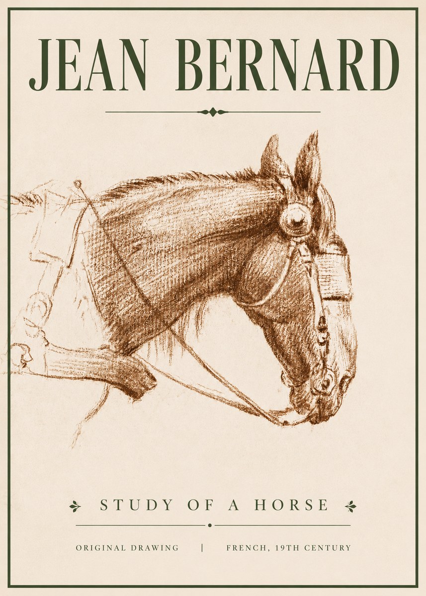 Jean Bernard Equine Study No5 - Plakat