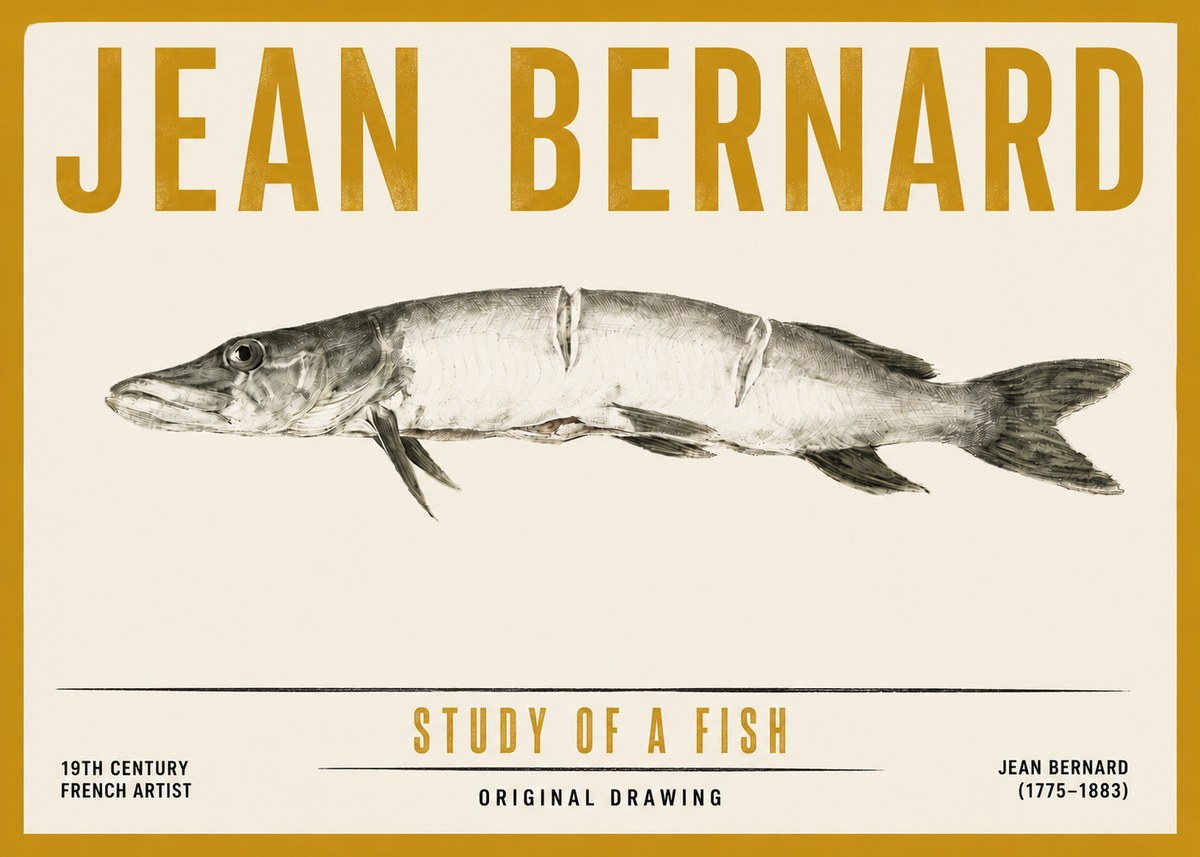 Jean Bernard Study of a Fish II No5 - Plakat