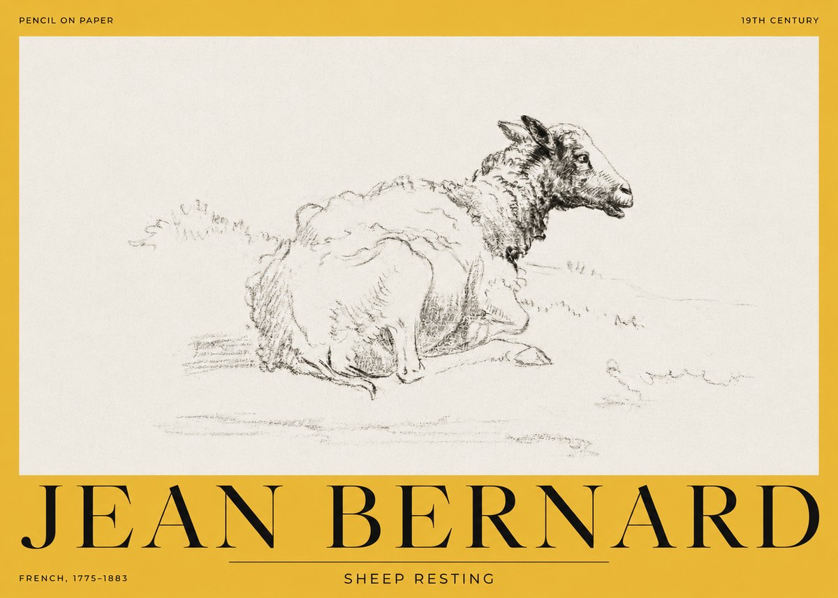 Jean Bernard Sheep Resting No2 - Plakat